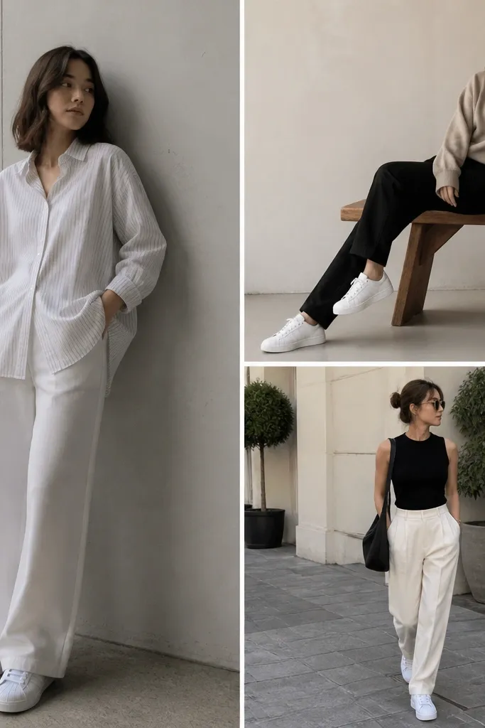 Modern minimalist adidas superstar outfit casual ideas