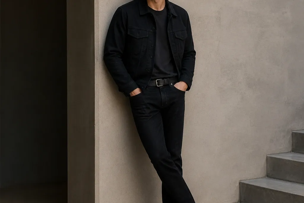 Aesthetic black jeans outfit mens modern wardrobe