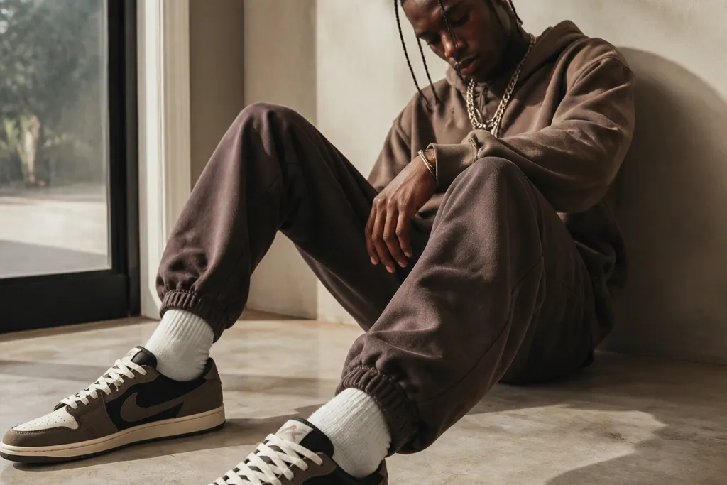 Aesthetic travis scott shoes outfit for men