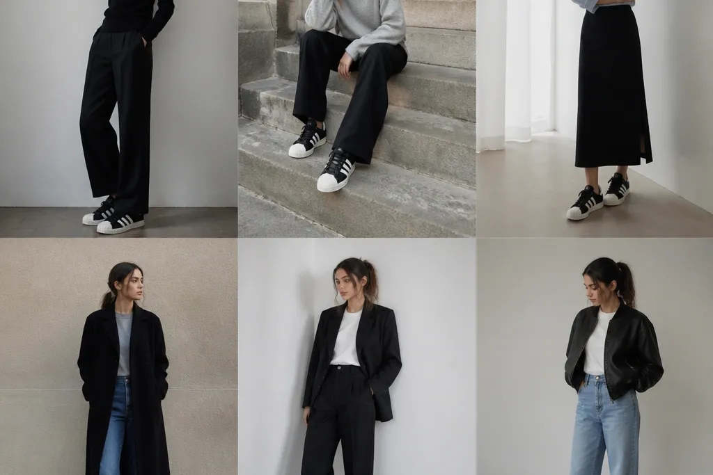 Budget black adidas superstar outfit ideas