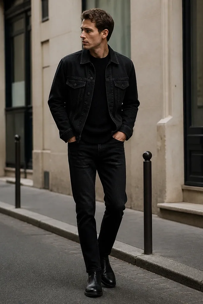 Budget black jeans outfit mens street style