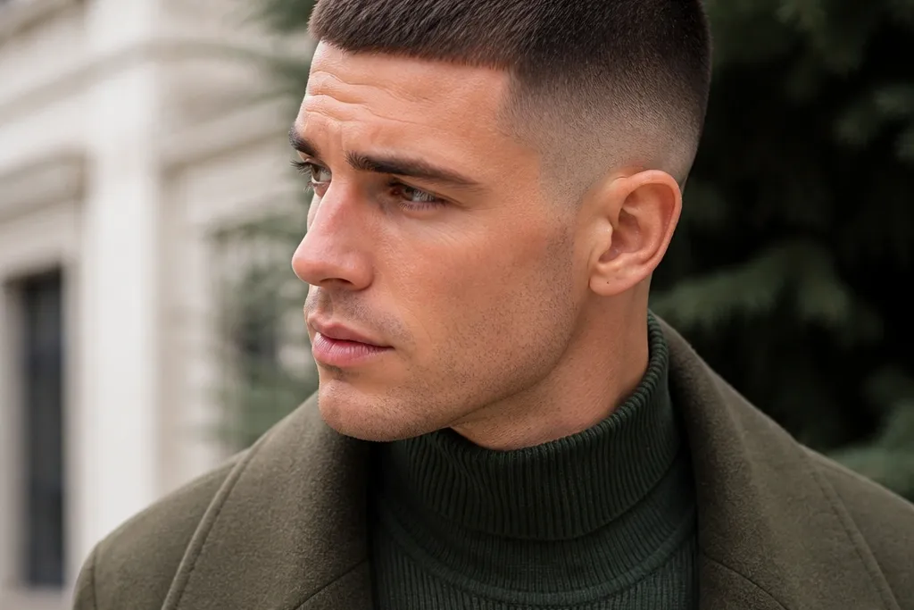 Seasonal evergreen buzz cut mens high fades