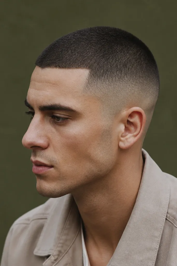 Seasonal evergreen buzz cut mens high fades