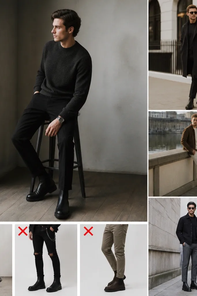 Chunky Chelsea Boots Men Outfit Ideas with Mistakes to Avoid