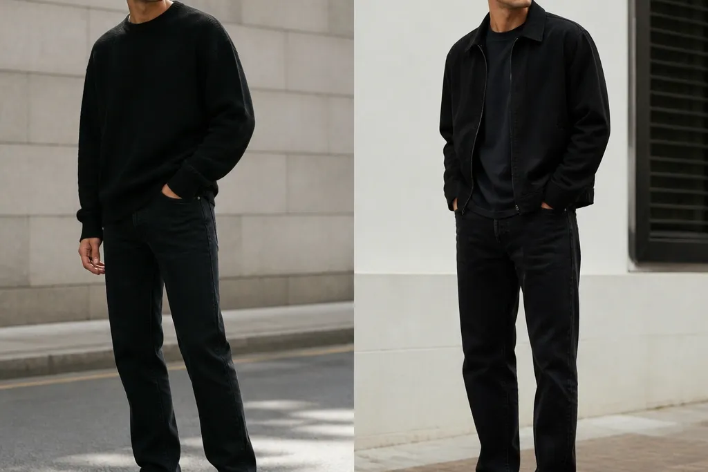 Comparison review black jeans outfit mens streetwear