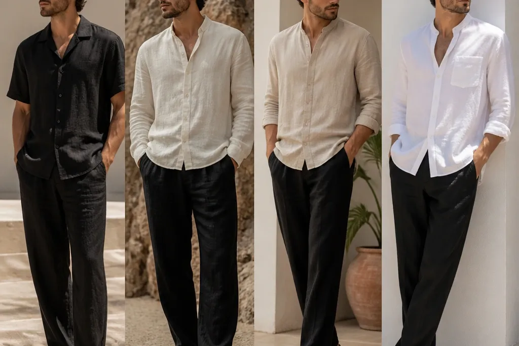 Comparison review black linen pants outfit men