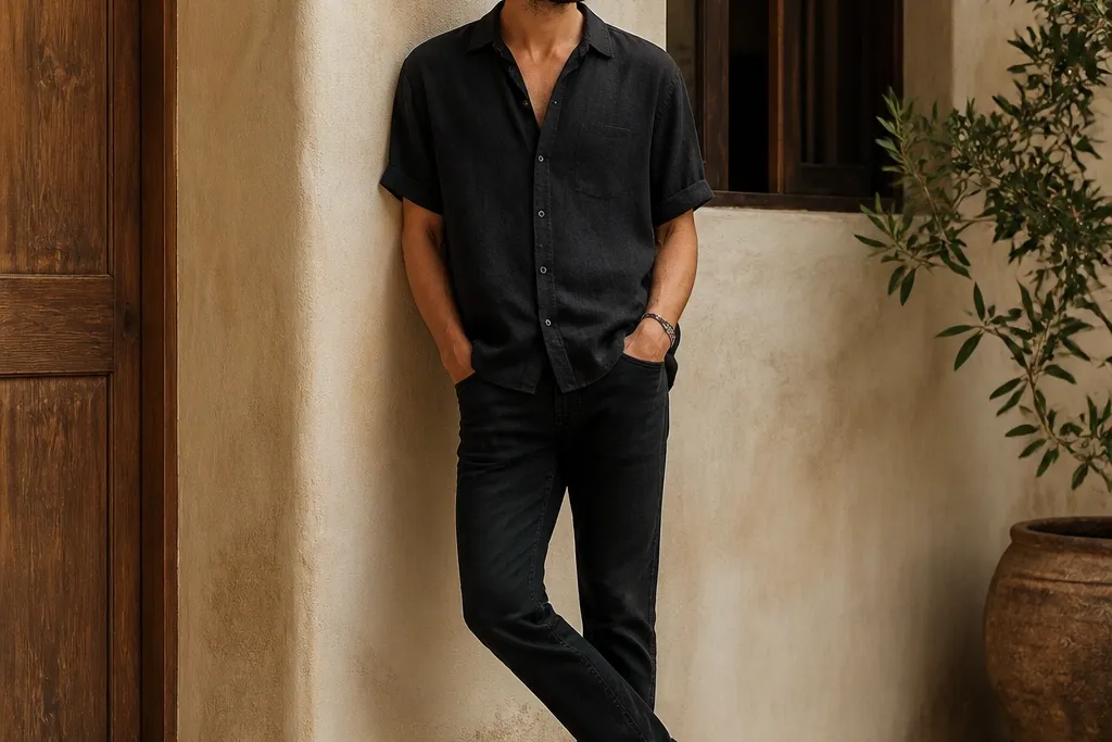 Cozy black jeans outfit mens summer outfits