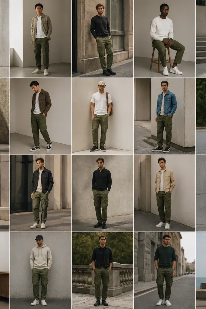 20 Olive Green Cargo Pants Outfit Men Ideas