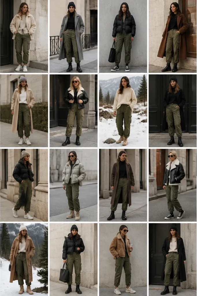 20 Green Cargo Pants Outfit Winter Ideas