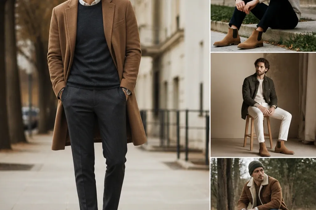 Tan Chelsea Boots Outfit Men Ideas for Cozy Smart Casual