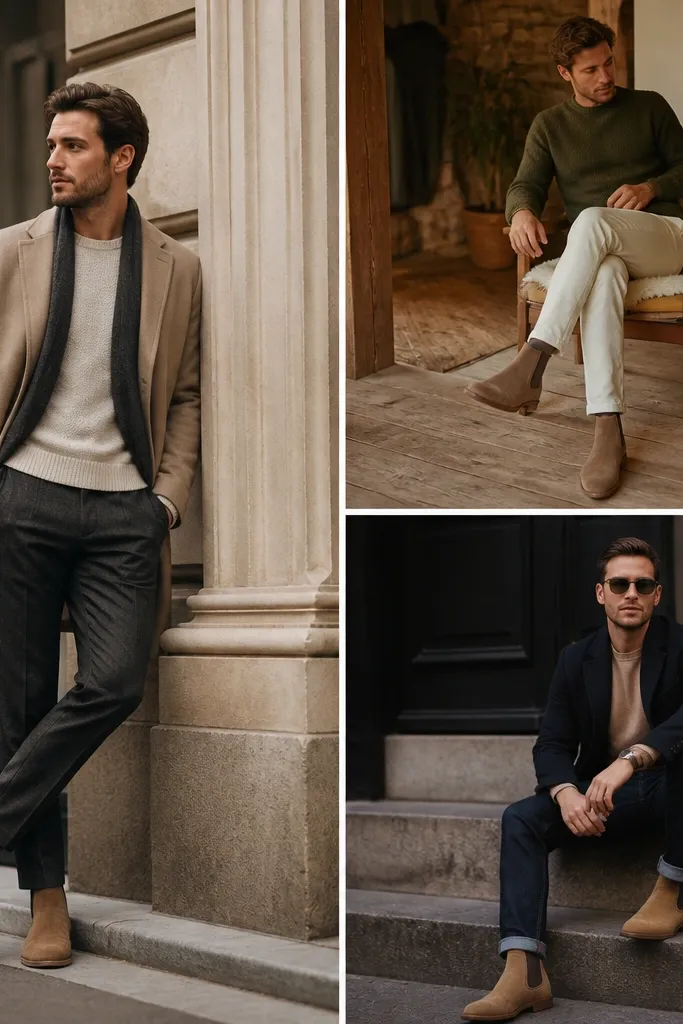 Tan Chelsea Boots Outfit Men Ideas for Cozy Smart Casual